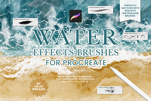 Water Effects Brushes Procreate, a Brush Add-On by Julia Dreams