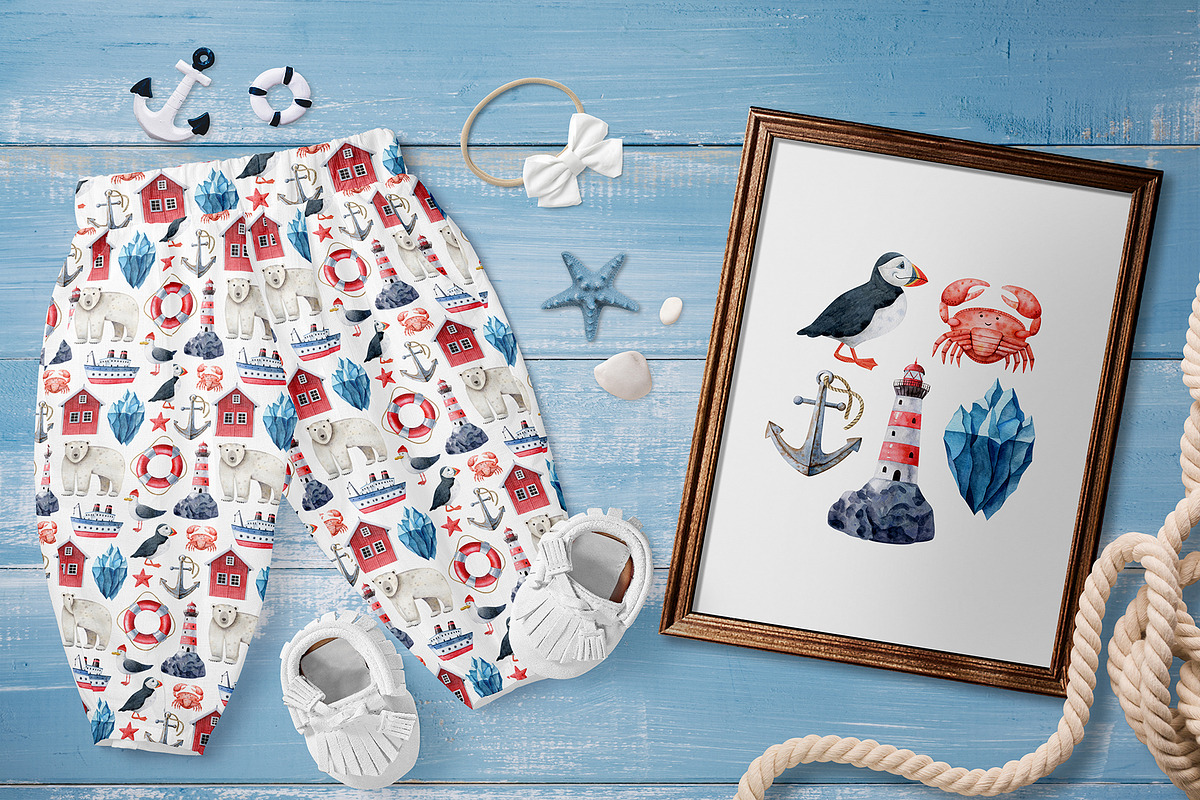 Northern Sea Watercolor Set, an Animal Illustration by Natalia Fedorova (Photo 14 of 16)