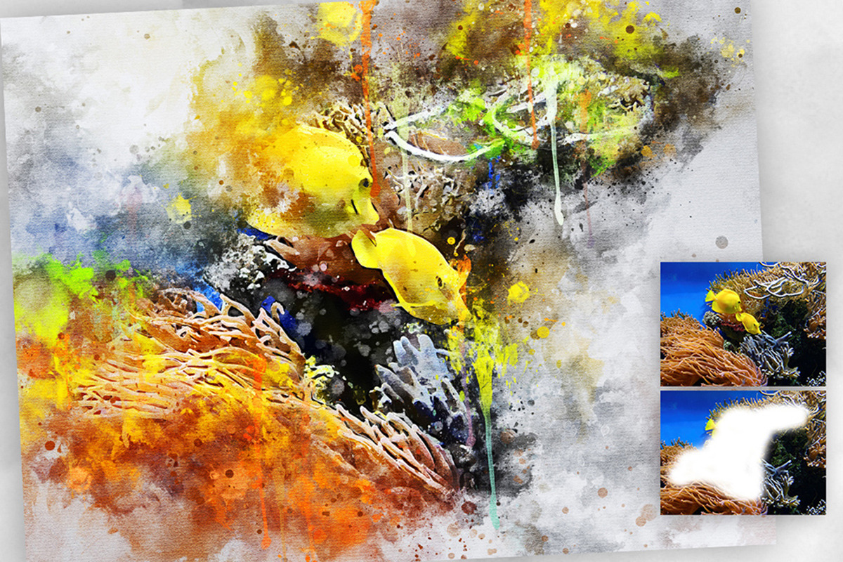Splatter Watercolor Photoshop Action, an Action Add-On by GorynArt (Photo 18 of 20)