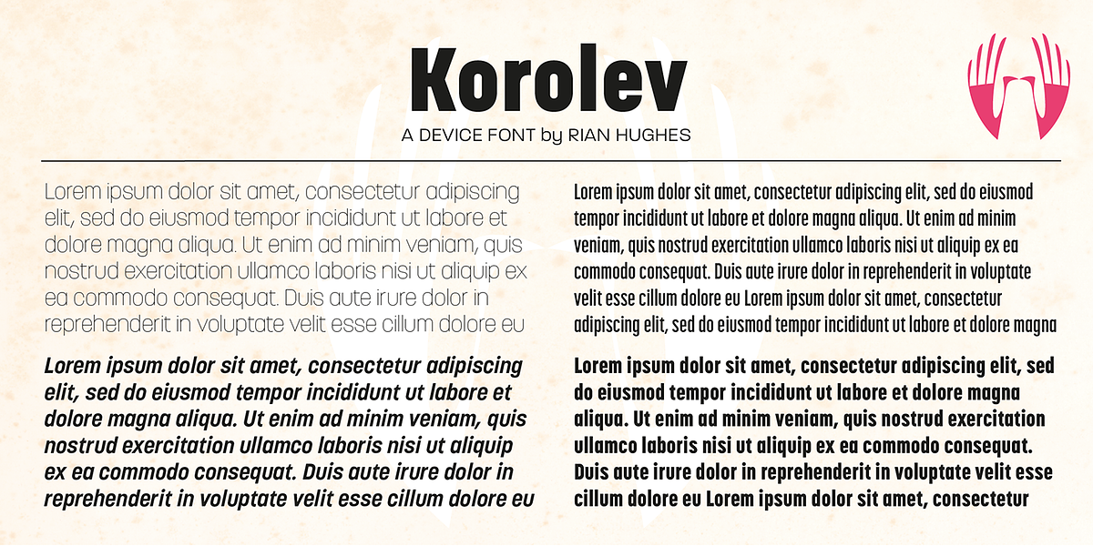 Korolev, a Sans Serif Font by Device (Photo 1 of 6)