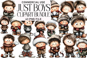 Just Boys Clipart Bundle, an Illustration by Daily.Designs