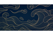 Water And Waves Golden Backgrounds, a Background Graphic by Marylia (Thumbnail 4 of 22)