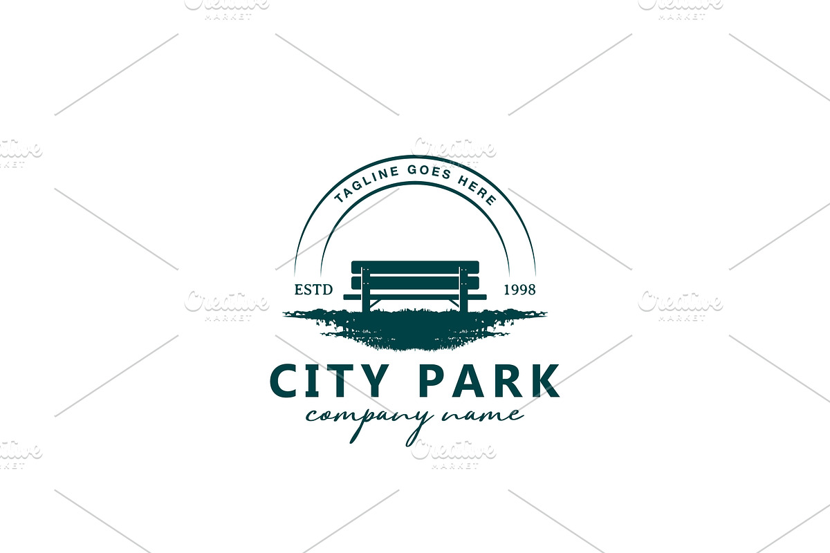 Single Wooden Bench in Park Logo, a Branding & Logo Template by AlvinStd