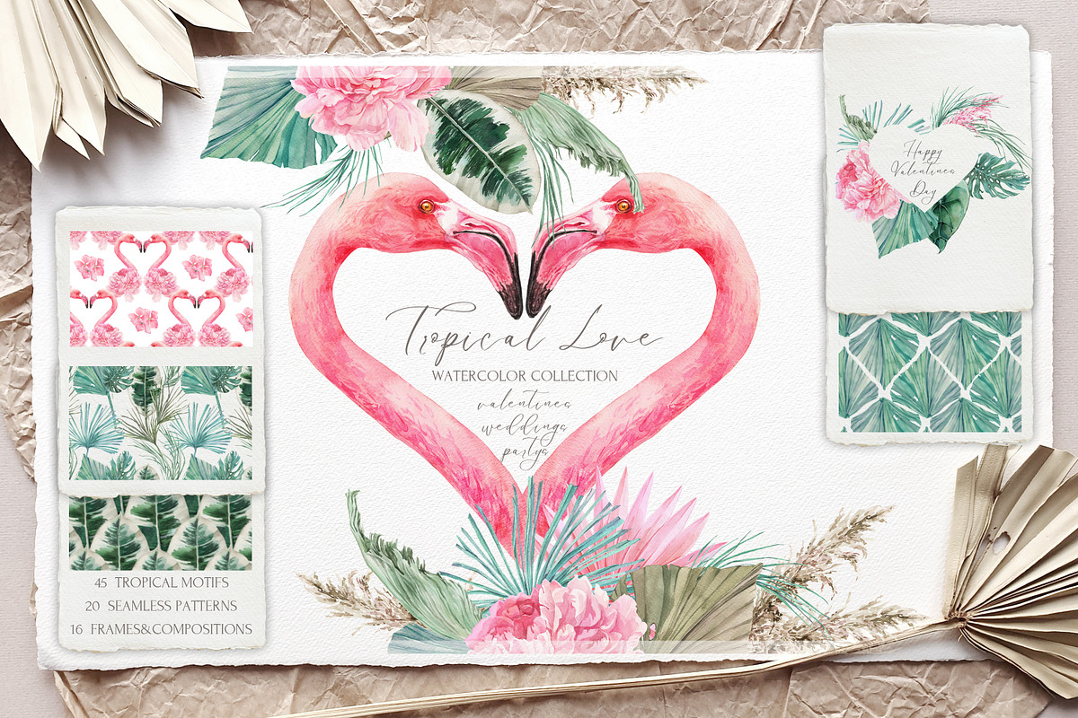Tropical Love Wedding&Valentines, an Illustration by Cat In Colour (Photo 1 of 11)