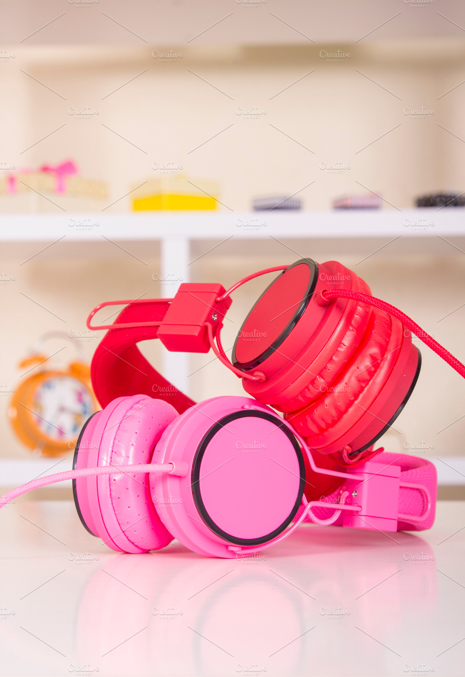Headphones on table containing background, object, and light, an Abstract Photo by Carlos Die Banyuls