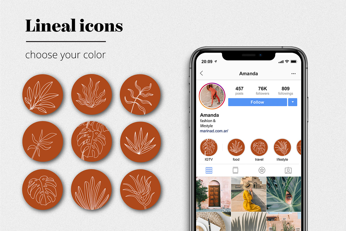 Modern instagram highlight covers, a Social Media Template by EkaterinaKiriy (Photo 6 of 7)