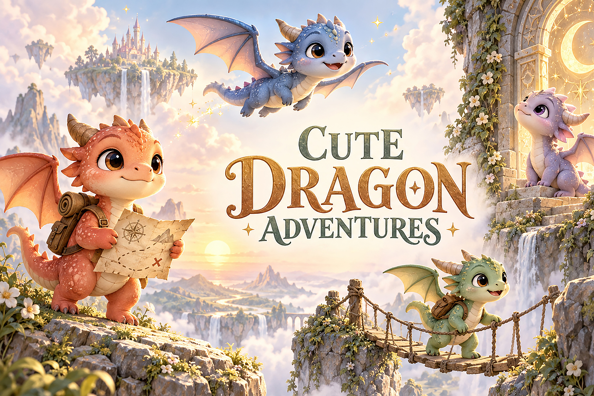 Cute Dragon Adventures, a Background Graphic by MarisoArt (Photo 1 of 10)