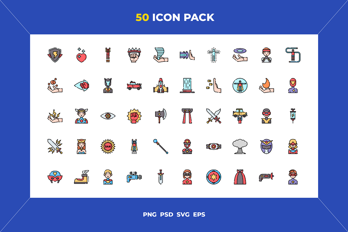 Superhero icons, an Outline Icon by Wencory (Photo 1 of 2)