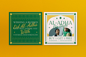 Green Art Deco Eid Al Adha Banner