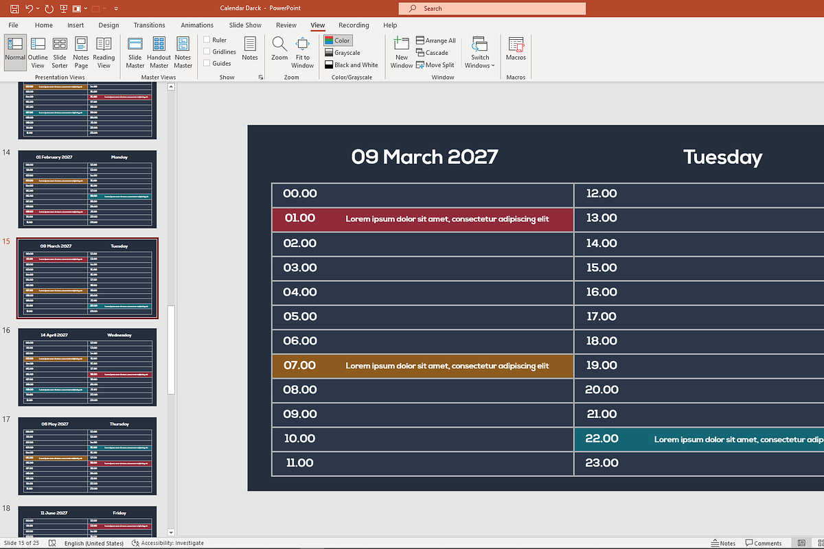 CALENDAR 2027 PowerPoint Template, a Presentation Template by ...