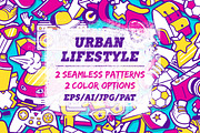 Urban lifestyle seamless patterns, a Pattern Graphic by yurlick (Thumbnail 1 of 3)