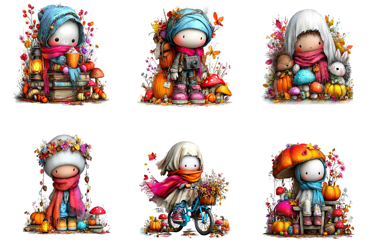Cute Ghost Clipart Bundle, a Seasonal Illustration by CreationArt (Photo 4 of 7)