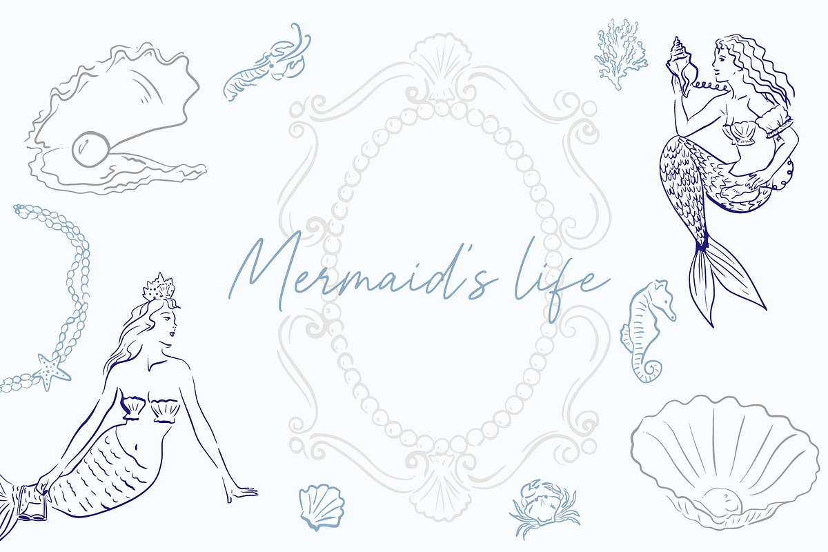 Mermaid's Life vector illustration, an Object Graphic by MayBay Studio (Photo 1 of 6)