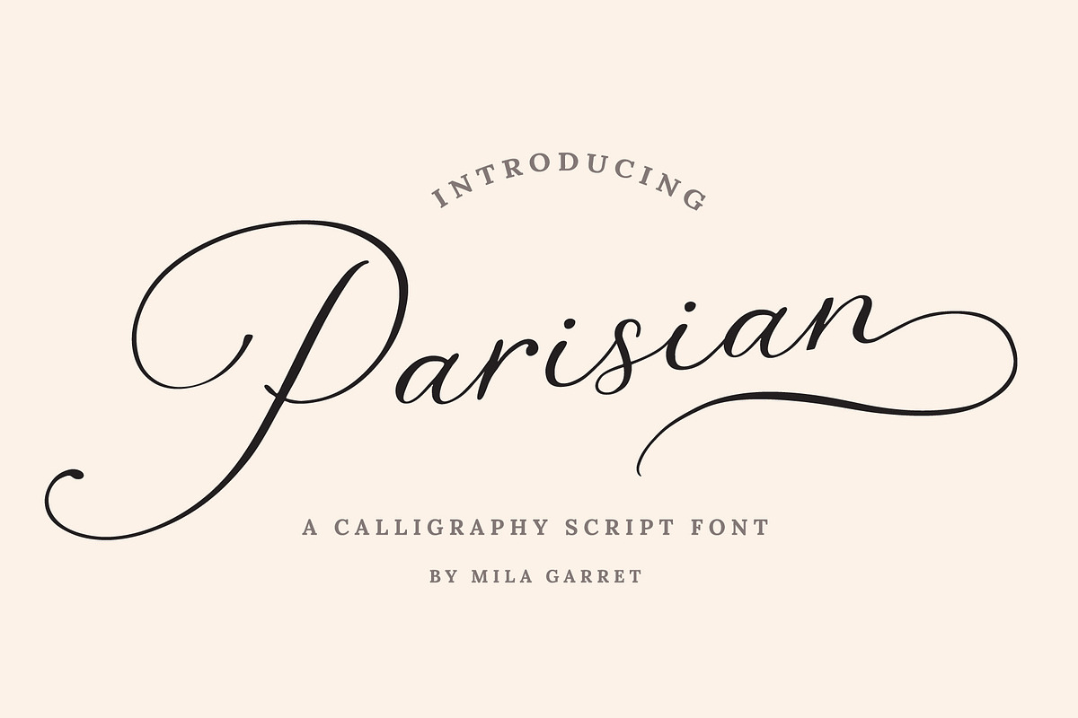 Parisian Vintage Calligraphy Script, a Script Font by Mila Garret (Photo 1 of 13)