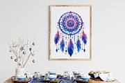 Watercolor Boho Dreamcatcher Clipart, a Work Illustration by Dream Creation (Thumbnail 3 of 5)
