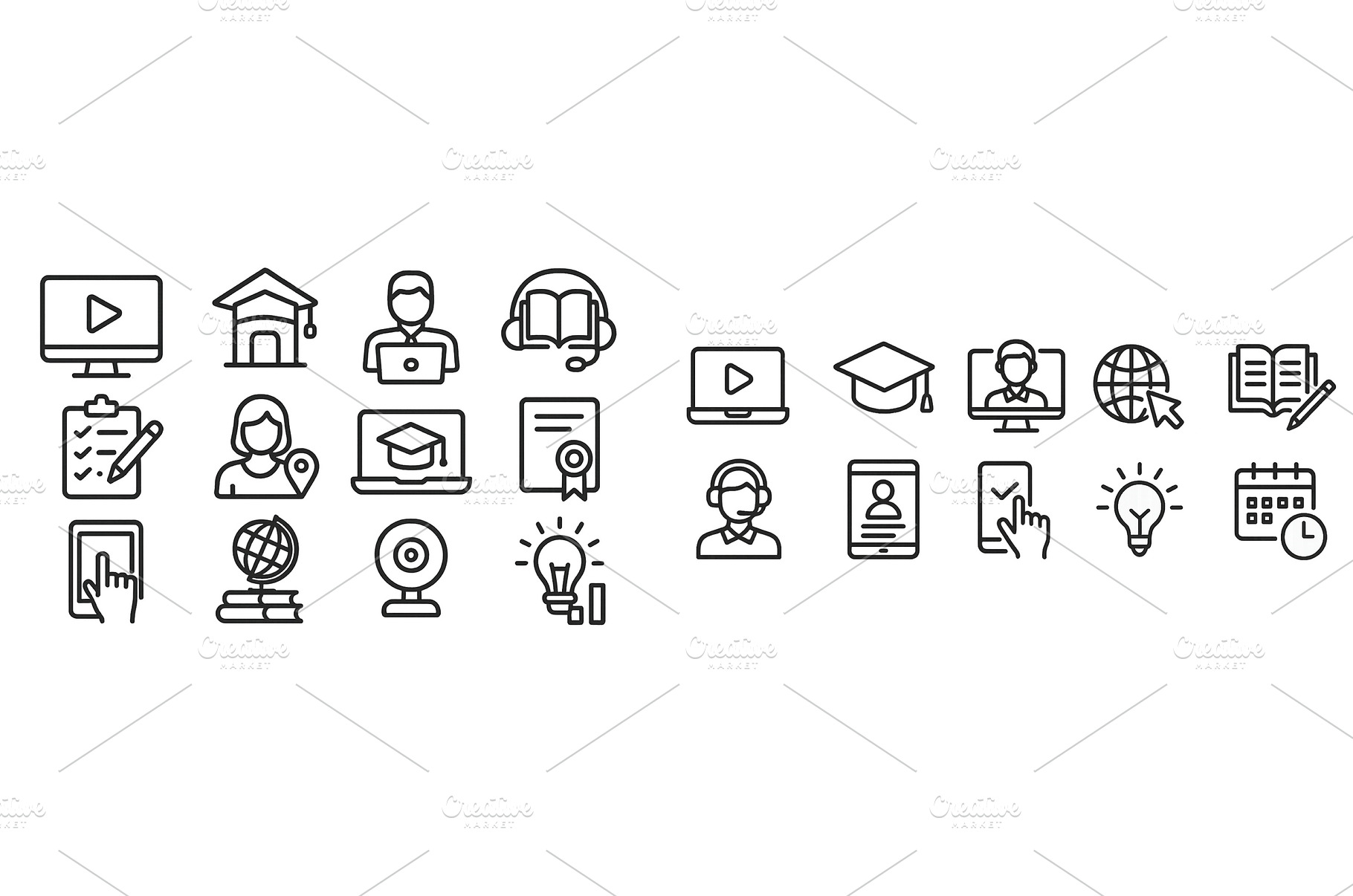 Collection of educational icons, a School & Education Photo by ZinetroN