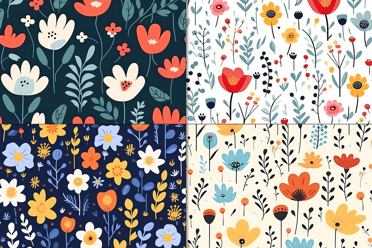 20 Seamless Floral Garden Patterns, a Pattern Graphic by Nordic Design (Photo 5 of 9)