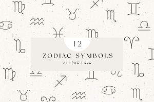 12 Zodiac Signs Astrology Clipart