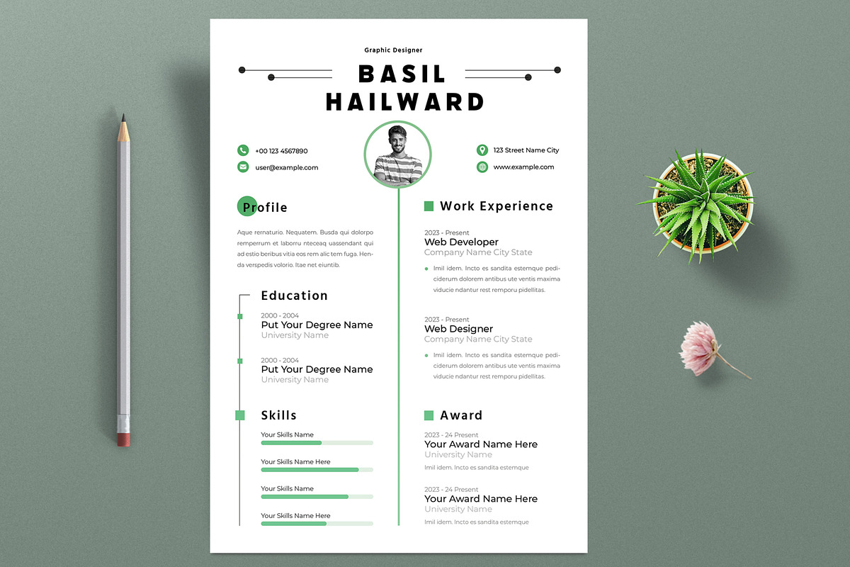 Simple Resume Layout, a Resume Template by ContestDesign (Photo 1 of 3)