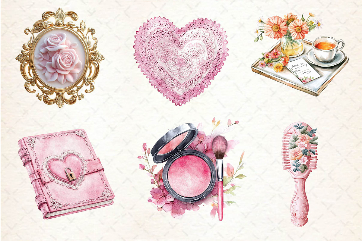 Pink Coquette Mothers Day Clipart, an Illustration by Dream Creation (Photo 5 of 6)