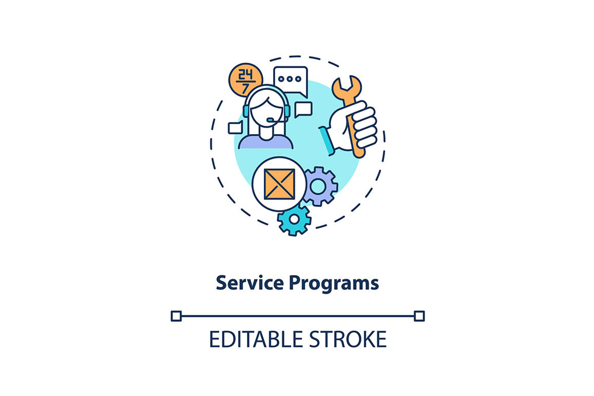 Service program optimization concept, an Outline Icon by bsd studio ...