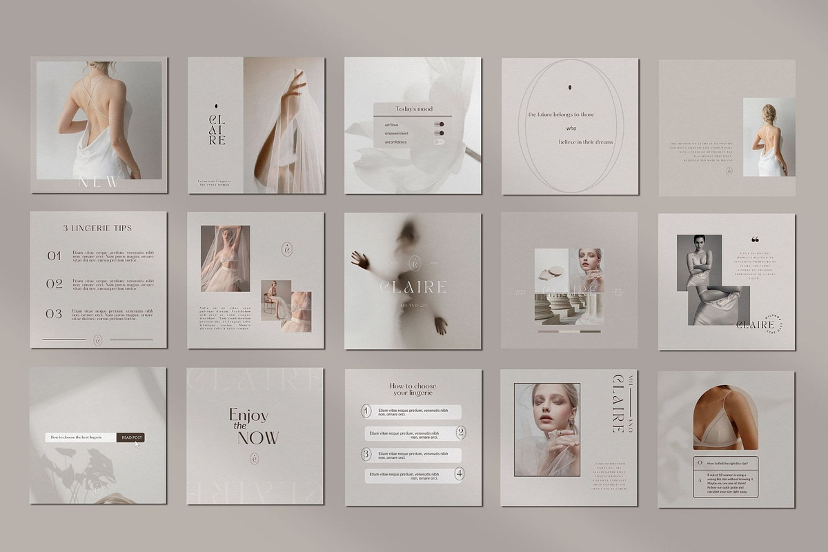CLAIRE Elegant Templates IG Canva, a Social Media Template by Studio Suvelle (Photo 2 of 7)