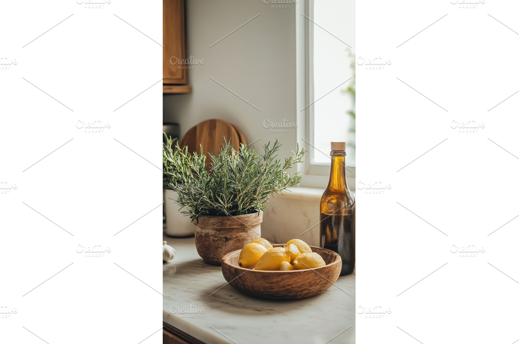 Lemons and herbs on counter, a Food & Drink Photo by Beautiful things