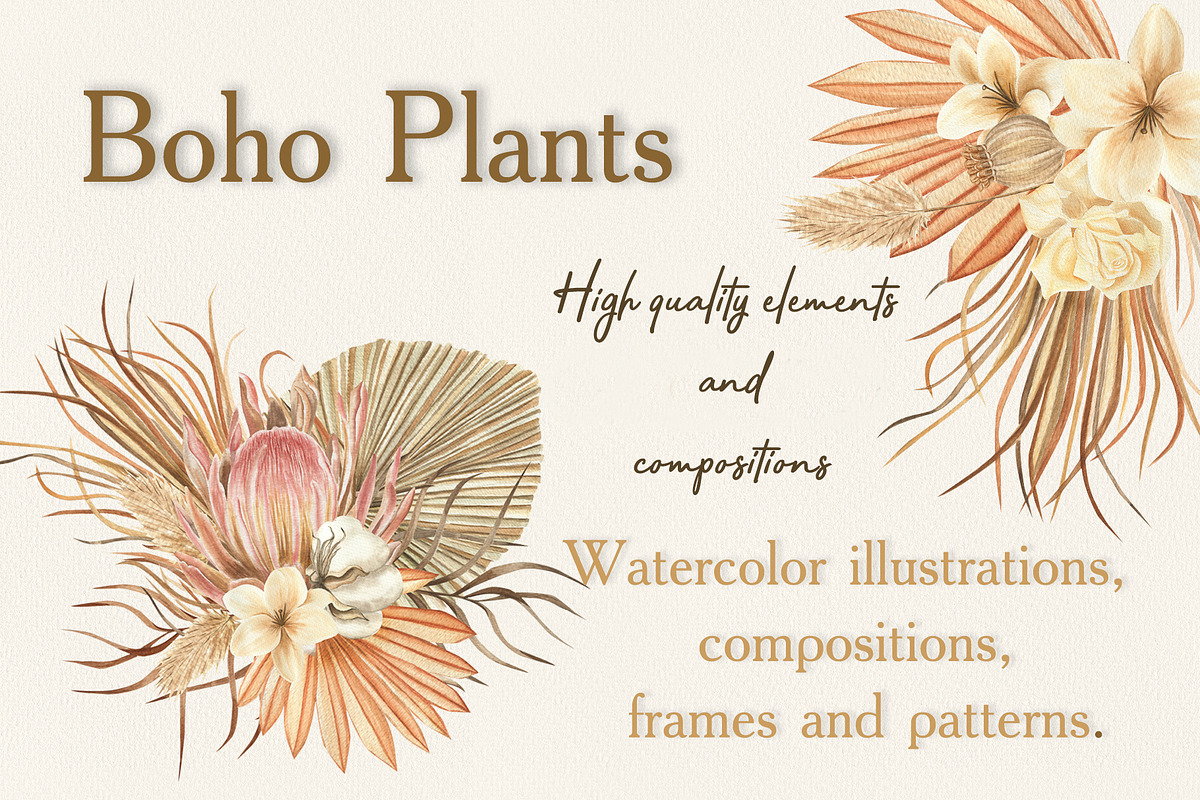 Watercolor boho collection, a Decorative Illustration by ViolettaKh (Photo 1 of 14)