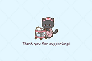 Cute Nurse Cat Clipart, an Animal Illustration by Blumensdiary (Thumbnail 6 of 6)