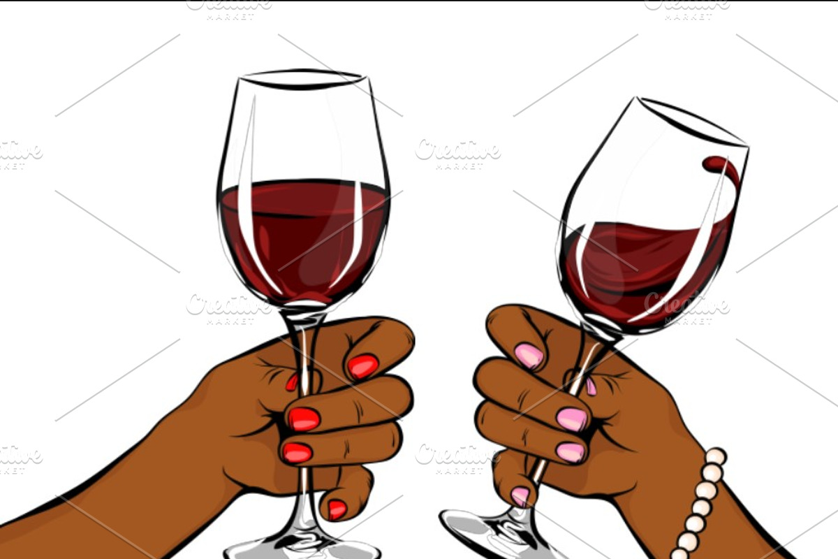 Woman holding glass of wine POP ART, a Food Illustration by Kapitosh (Photo 4 of 8)