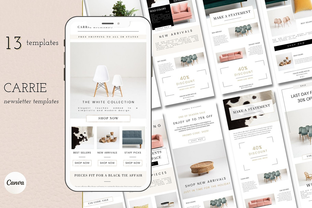 Carrie Newsletter Template, a Marketing Template by The Edits Shop (Photo 1 of 9)