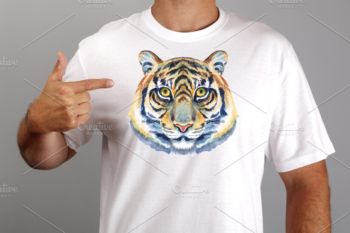 Watercolor tiger portraits, an Animal Illustration by Watercolor fantasy (Photo 2 of 4)
