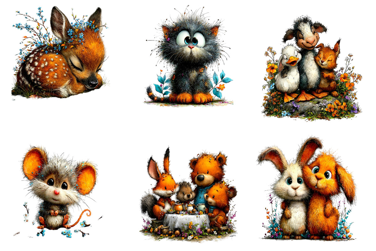 Watercolor Animals Clipart, a Seasonal Illustration by CreationArt (Photo 2 of 7)