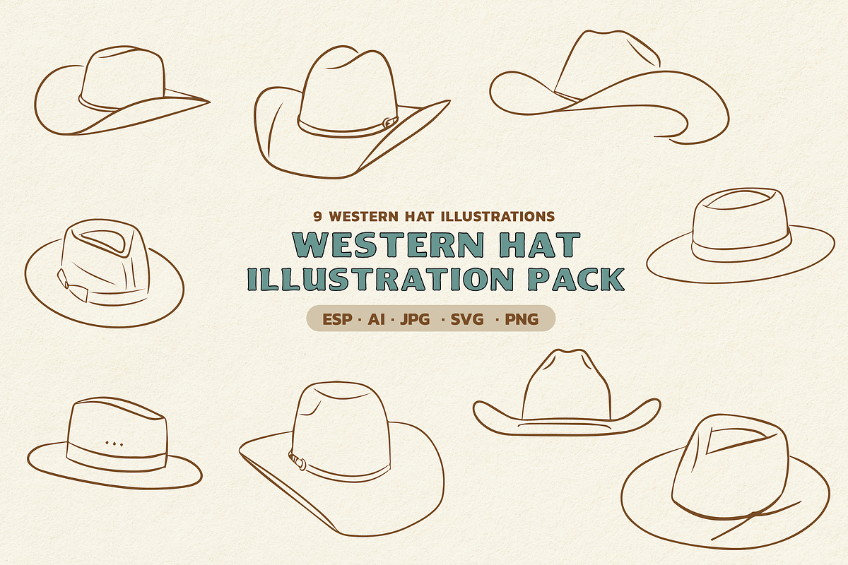 Cowboy Hats - Western Illustrations, an Illustration by Kellie Lynn Media (Photo 1 of 6)
