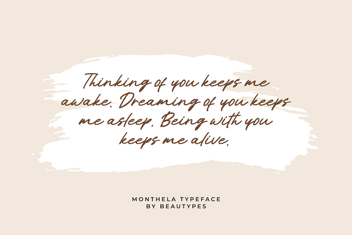 Monthela - Modern Signature Font, a Script Font by Beautypes (Photo 5 of 8)