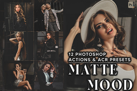 12 Matte Mood Photoshop Actions, an Action Add-On by Hue Palettte Studio