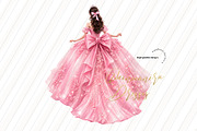 Soft Pink Ball Gown Princess Clipart, a Person Illustration by Sunflower Day Love (Thumbnail 1 of 3)