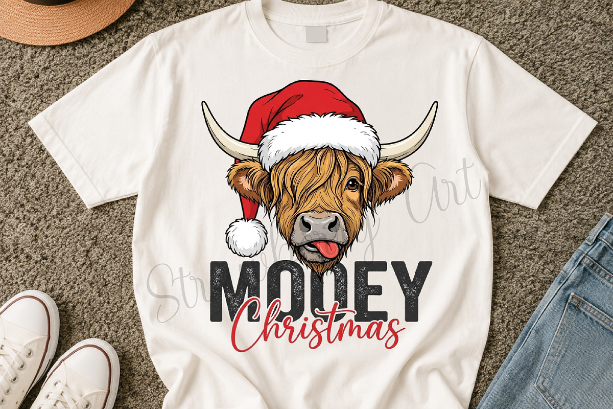 Mooey Christmas PNG, a Seasonal Illustration by DreamCafeArt (Photo 4 of 7)