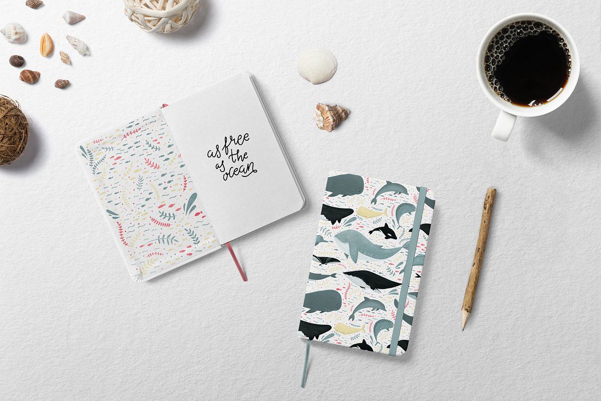 WHALES & another ocean creatures, an Animal Illustration by Alina Mubarak (Photo 6 of 12)