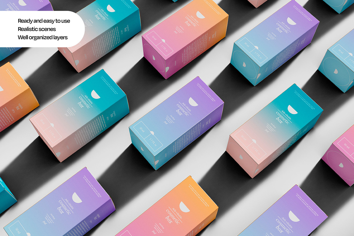 Cosmetic Box Packaging Mockup Set, a Packaging Mockup by Mego-studio (Photo 6 of 7)