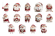 Cute Santa Claus PNG Clipart Bundle, a Seasonal Illustration by Nicolle's Colorful Art (Thumbnail 6 of 6)