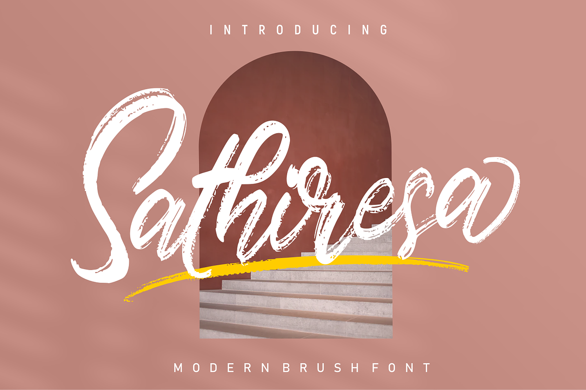 Sathiresa Modern Brush Font, a Script Font by zeenesia (Photo 1 of 11)