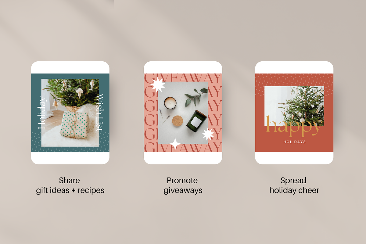 Holiday Social Media Templates, a Social Media Template by Rose & Co. (Photo 6 of 7)