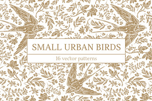 Small Urban Birds patterns, a Pattern Graphic by Piñata