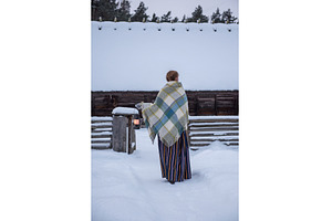 Latvian woman in traditional dress, a Person Photo by COLORFUL