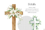 Flower Crosses Watercolor Clipart, a Decorative Illustration by Elena Medvedeva (Thumbnail 4 of 5)