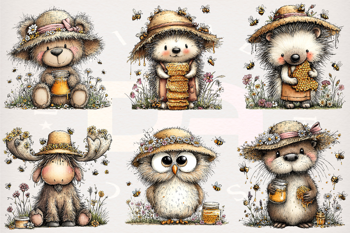 Whimsical Woodland Honey Clipart, a Transportation Illustration by Digital Artistic99 (Photo 3 of 9)