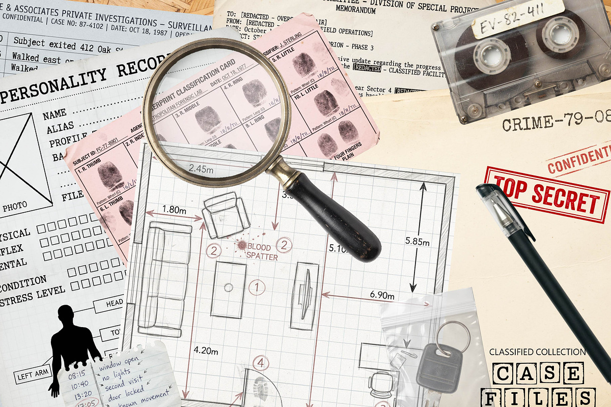 CASE FILES True Crime Detective Kit, an Object Graphic by DreamoraArt (Photo 3 of 8)