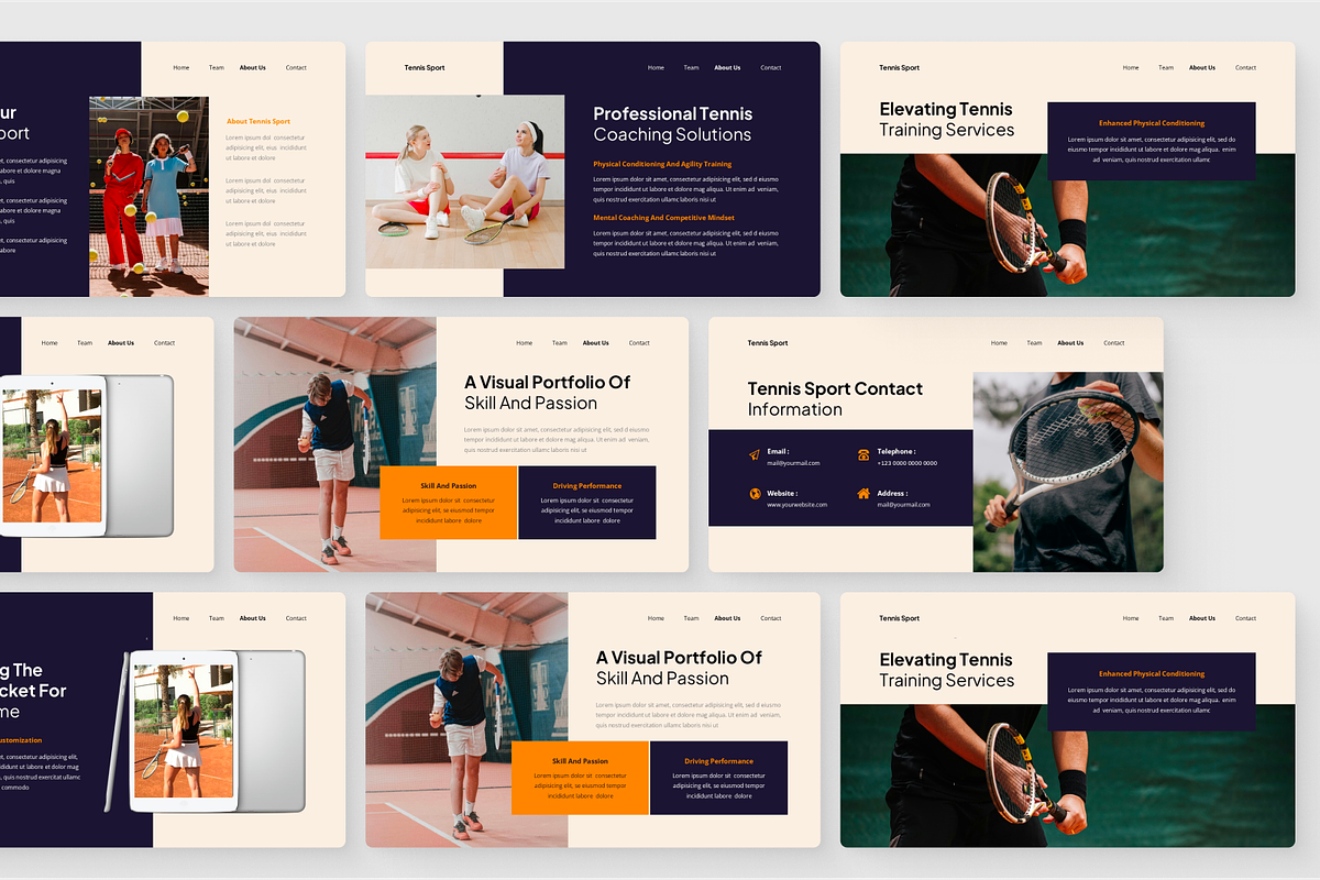 Tennis Sport Google Slides, a Presentation Template by SquidPixey (Photo 5 of 6)