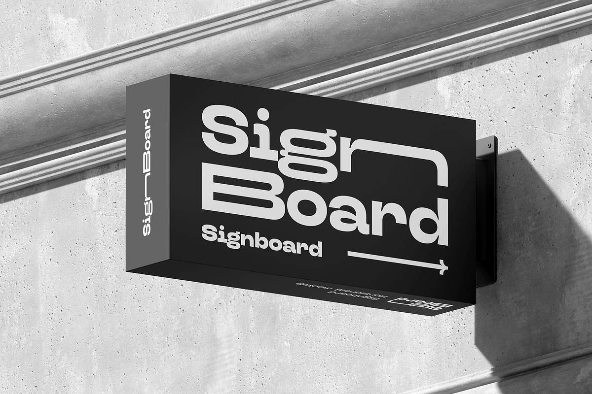 Signboard Horizontal Mock-up, an Advertising Mockup by Yogurt86 (Photo 6 of 13)